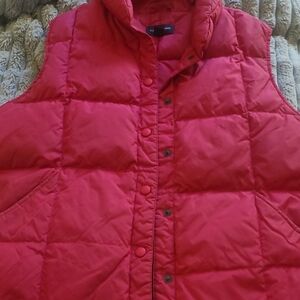 Lands' End Women's Bright Red Quilted Vest